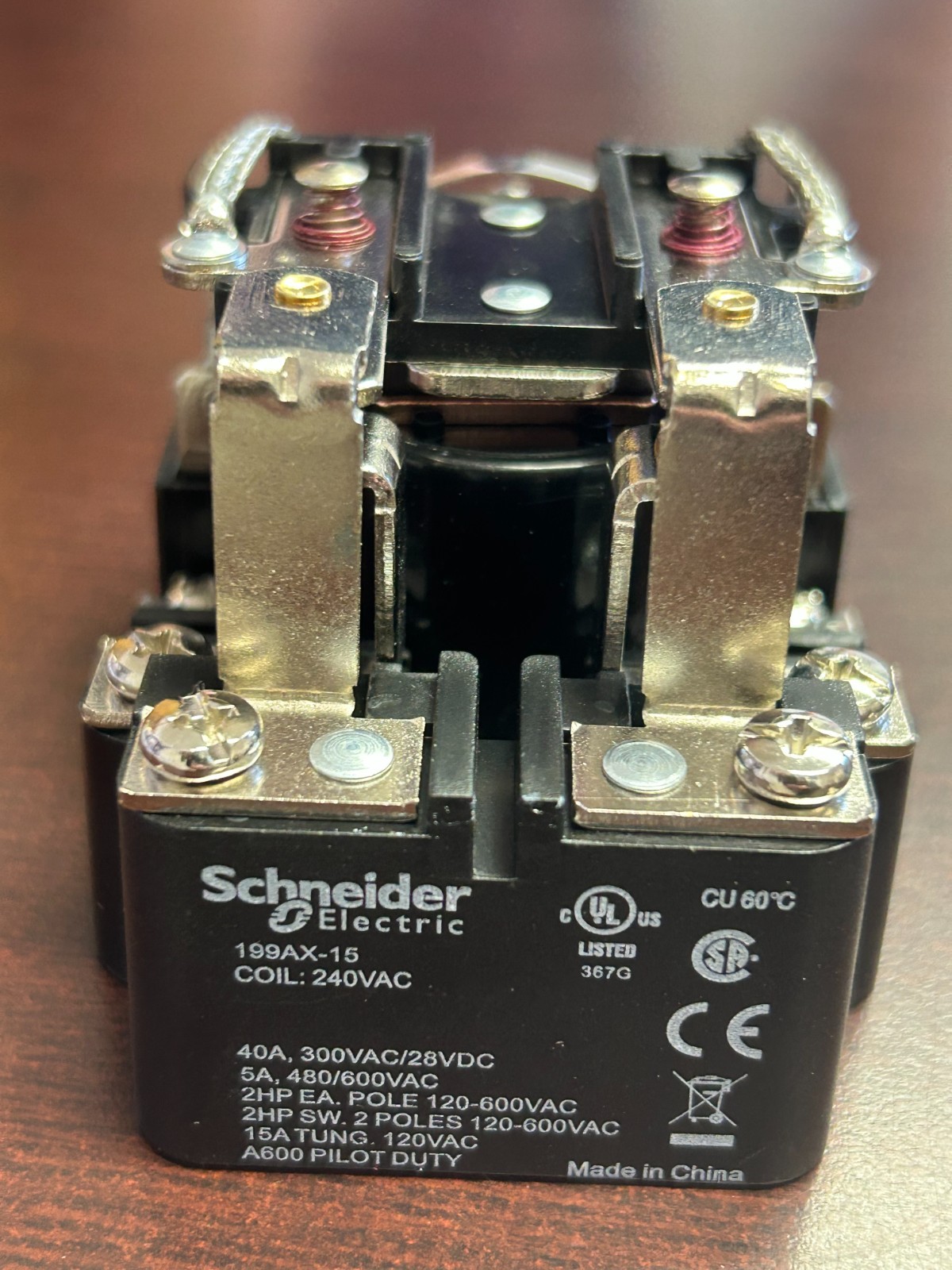 Schneider 199AX-15, Open Power Relay, Octal, 40 A, 8 Pins, Screw NEW