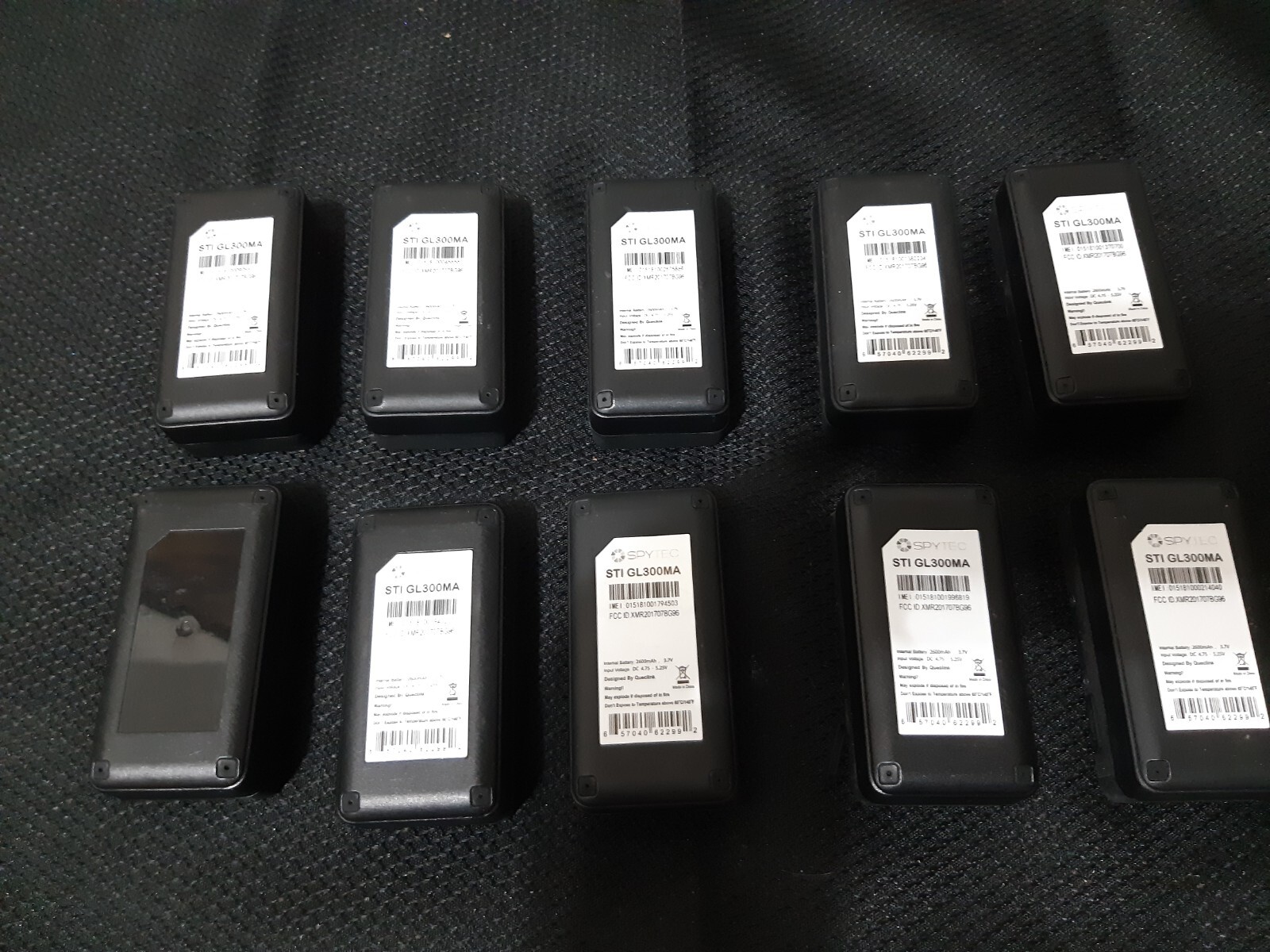 Spytec STI GL300MA Black Wireless Portable Real Time GPS Tracker Lot Of 10