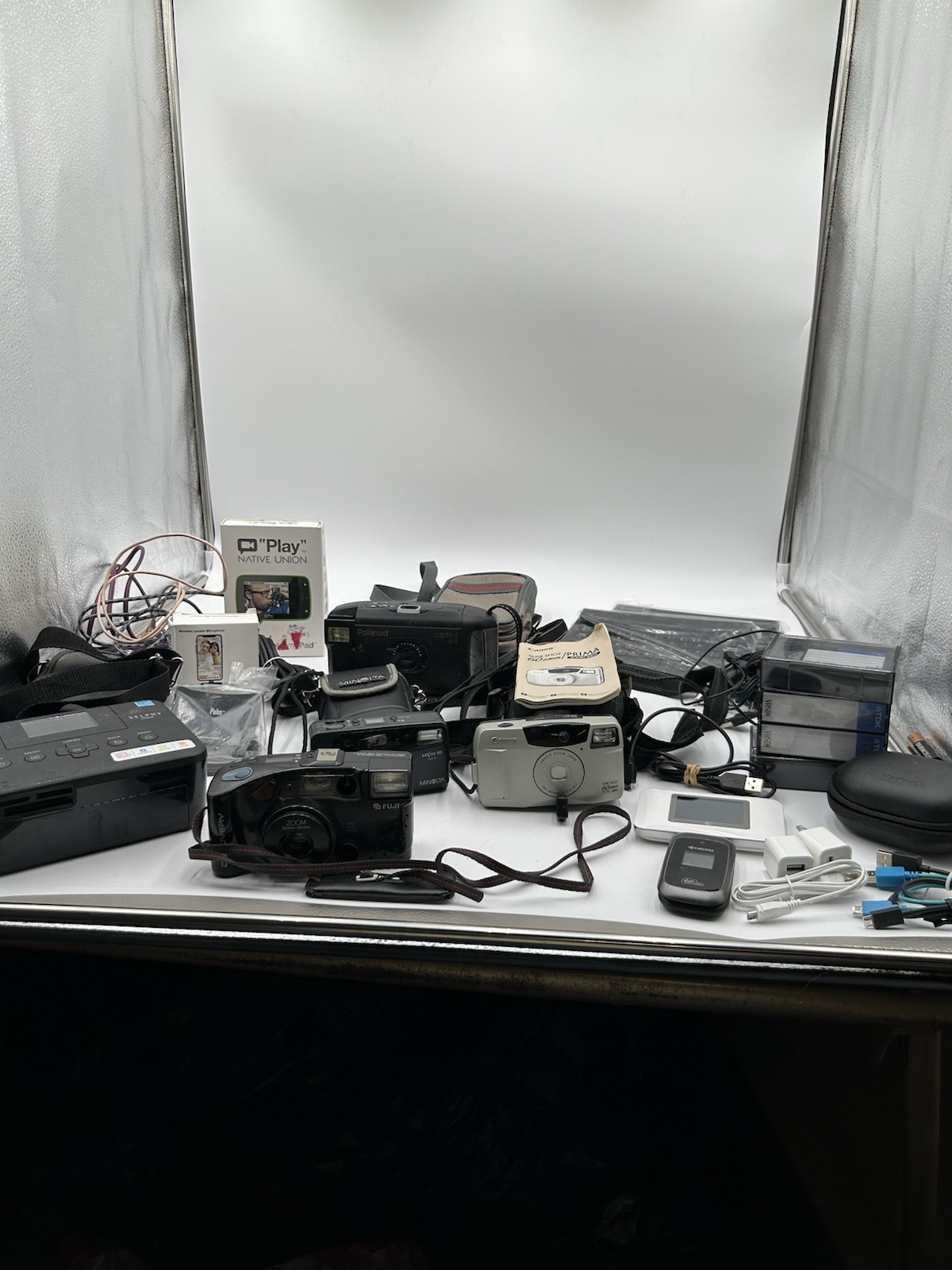 Lot Of Electronics & Cameras Flip Phone Canon Selphy Untested AS IS PARTS