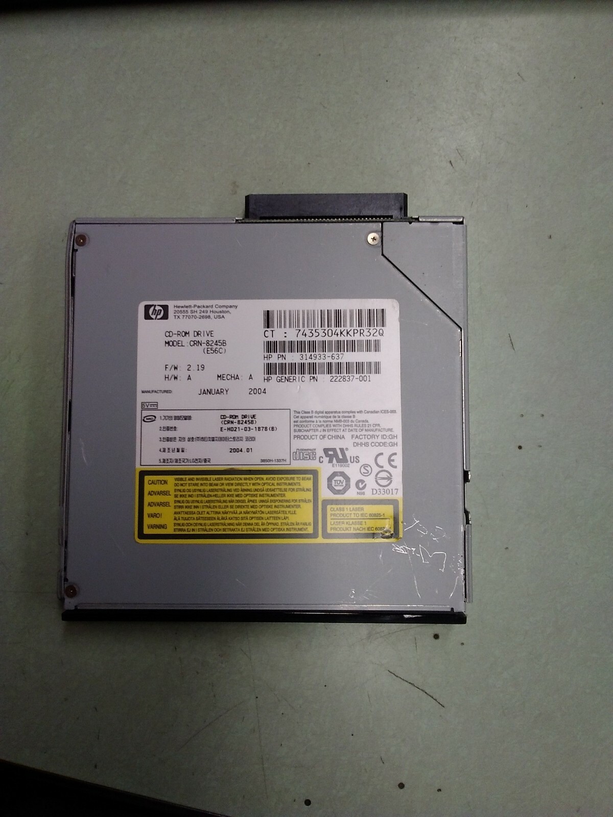 HP CD-ROM Sim Optical Drive CRN-8245B 314933-637 222837-001 BLACK