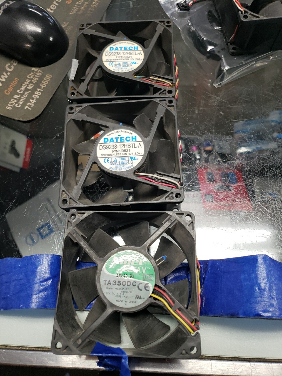 LOT OF 3 38 mm datech ds9238 or various models Cooling Fans free ship