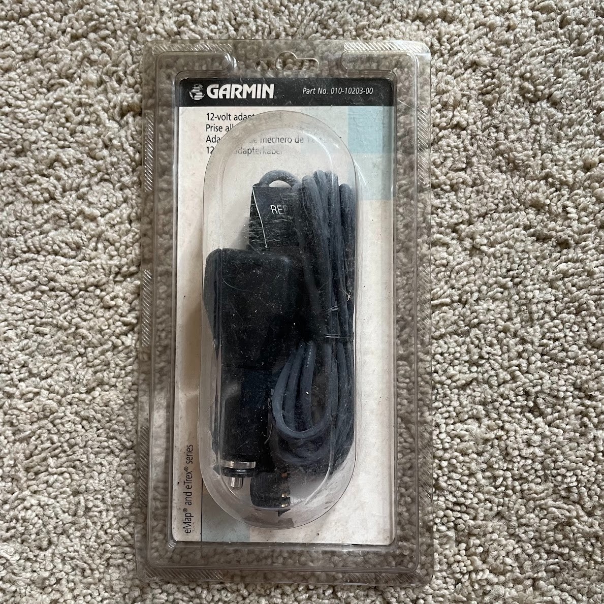 Garmin 12V Adapter Cable Car Charger OEM Part 010-10203-00 NEW Sealed