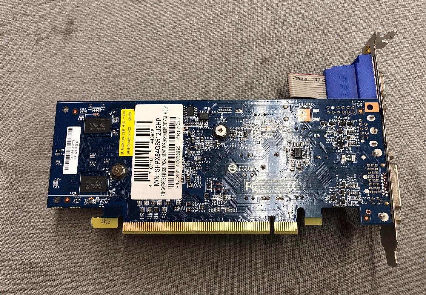 NVIDIA GeForce 8400GS PXX SFPX84 A6.1 PCI-E 512MB Video Card HDTV DVI