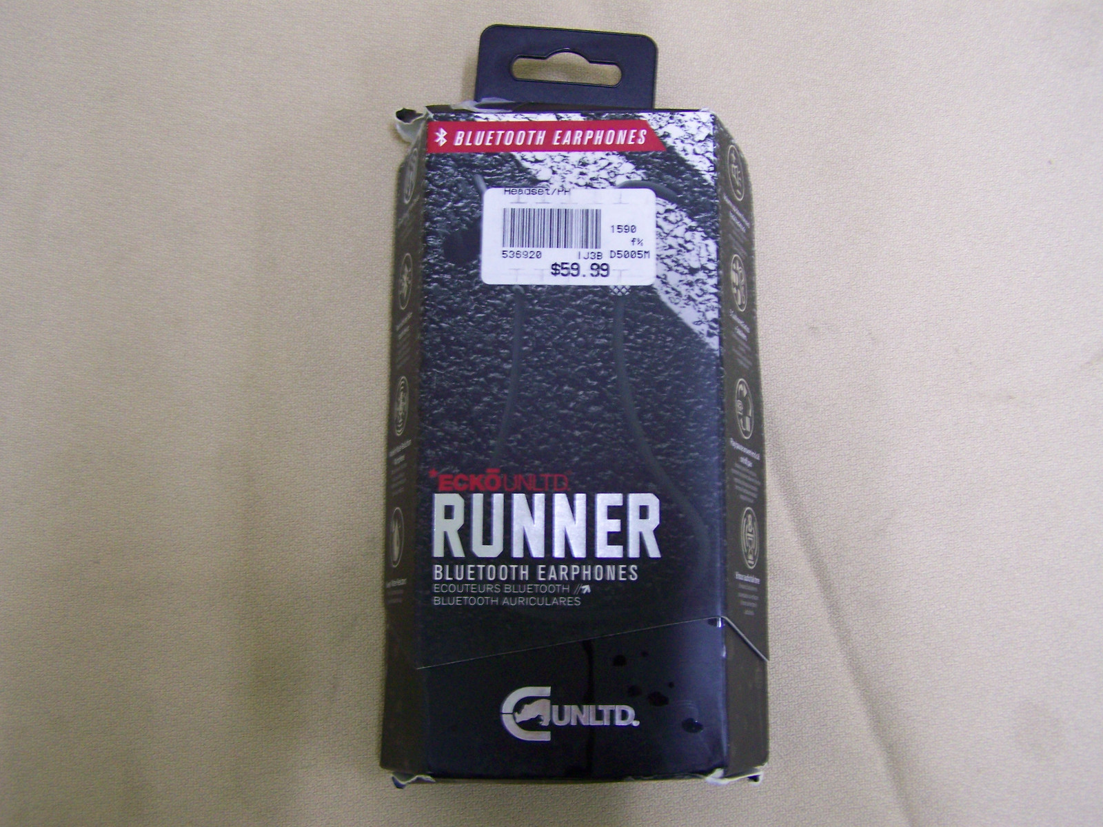 ECKOUNLTD Runner Bluetooth Earphones White/Black earbuds