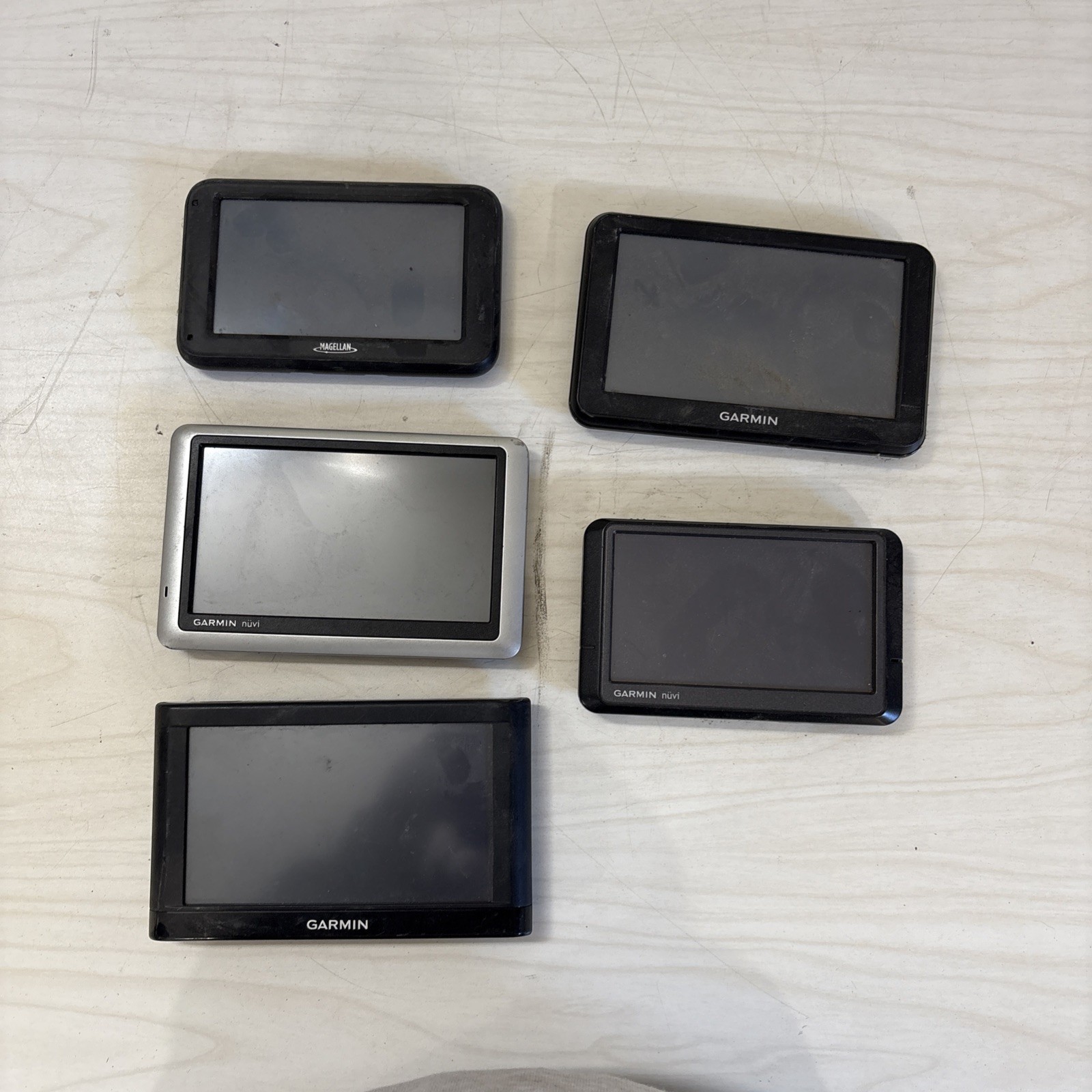 Lot Of 5 GPS Monitors GARMIN UNTESTED FOR PARTS OR REPAIR