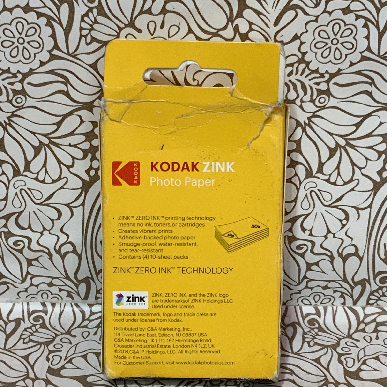 📀 Kodak 50x76mm/2×3 inch Zero Zink Photo Paper – 40 Sheets