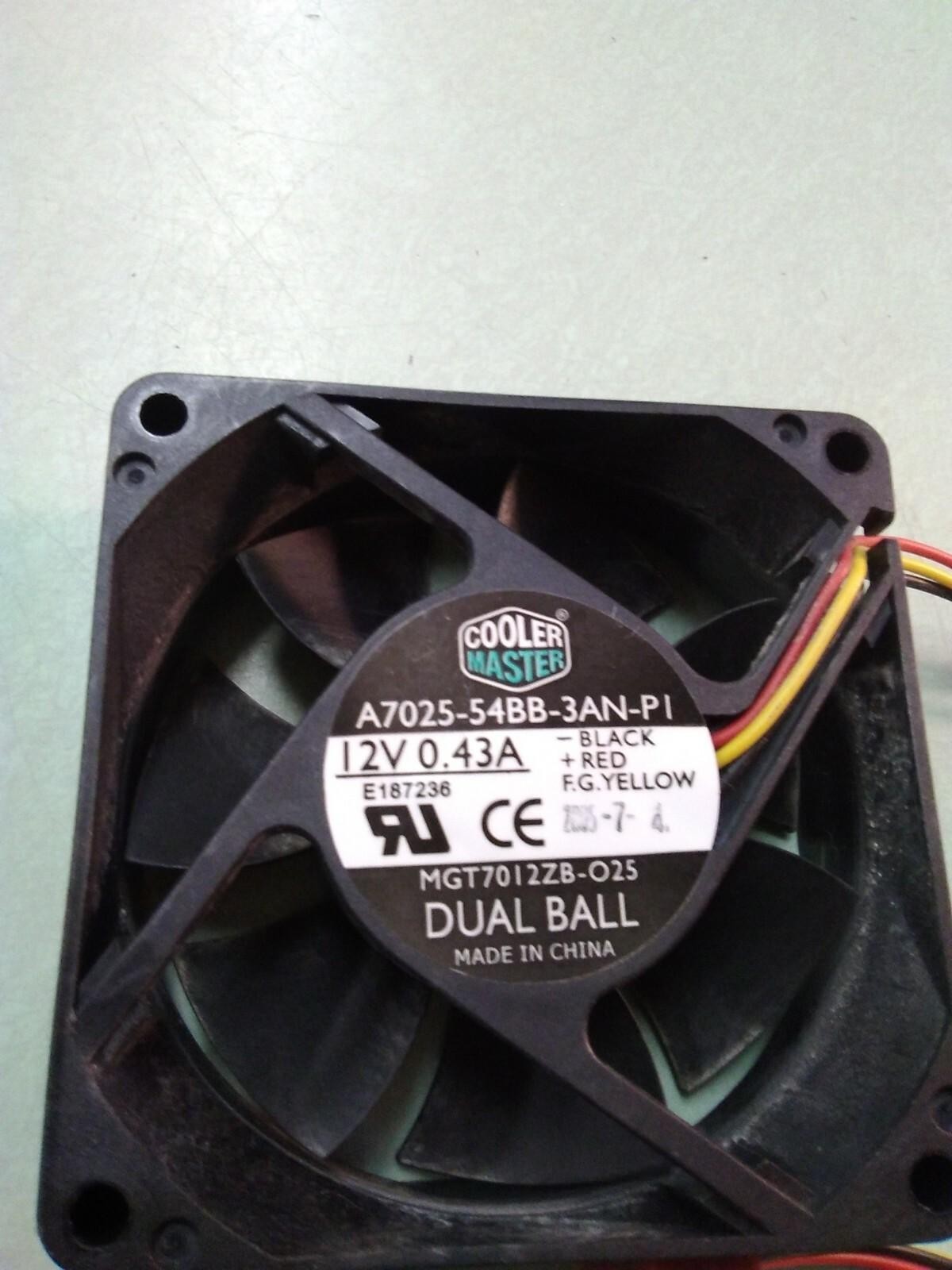 Cooler Master A7025-54BB-3AN-P1 12V 0.43A 3wire cooling fan