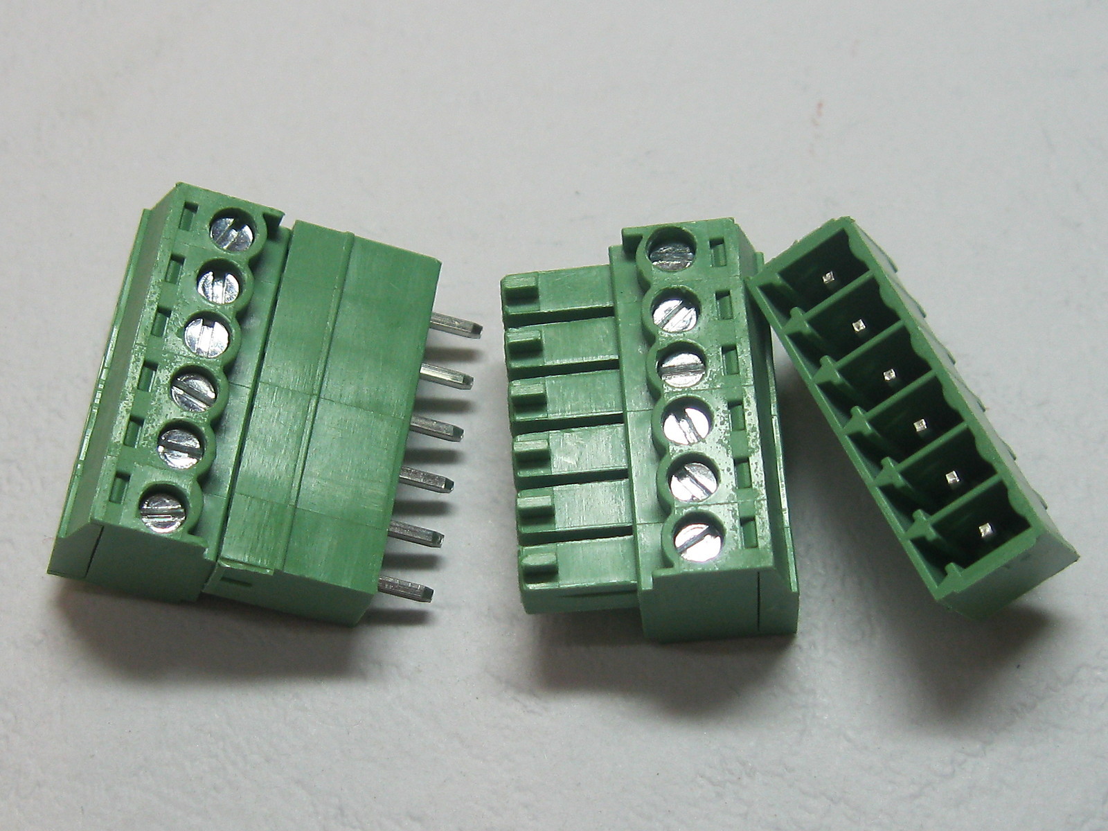 20 pcs 6pin/way Pitch 3.5mm Screw Terminal Block Connector Green Pluggable Type