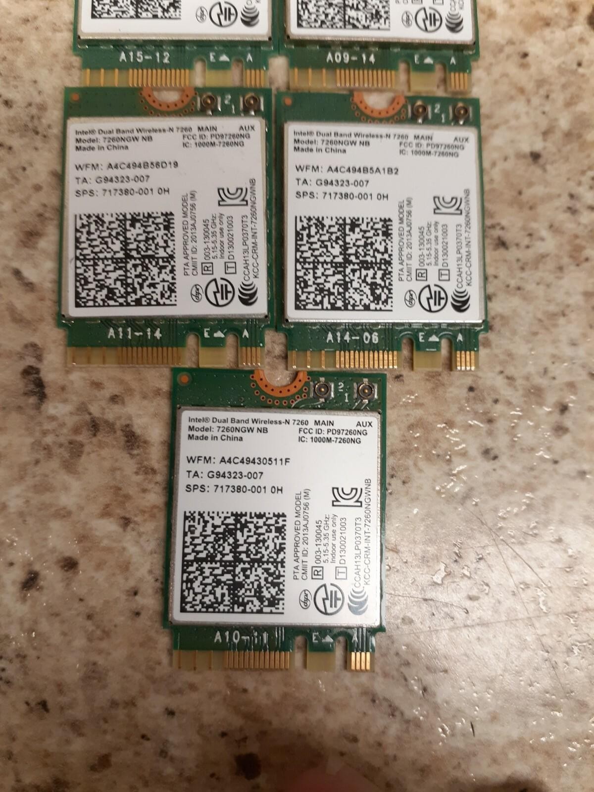 LOT OF 5 717380-001 Intel Dual Band Wireless 7260NGW 802.11 a/b/g/n NGFF NMA 0H