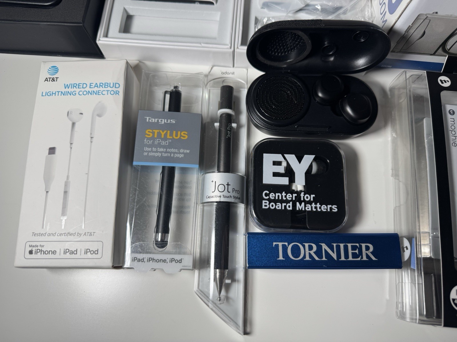 Lot Of 11 – Electronics -Portable Chargers, Digital Camera, Headphones, Styluses