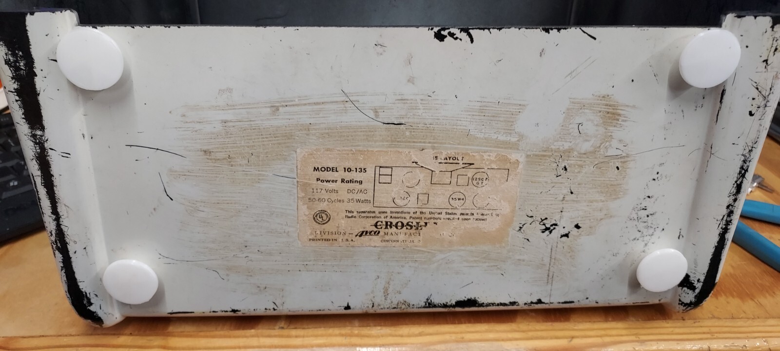 1949 1950 1951 Crosley Tube Radio Dashboard Feet ARRP046