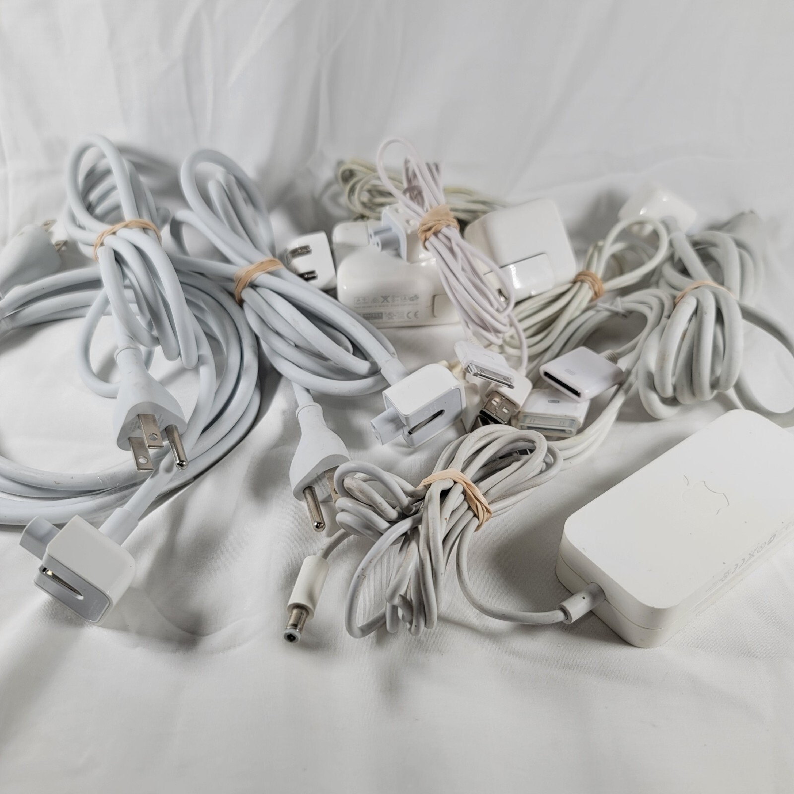 Lot Of Random Assortment Of Apple Adapers, Cords , Wall Plugs