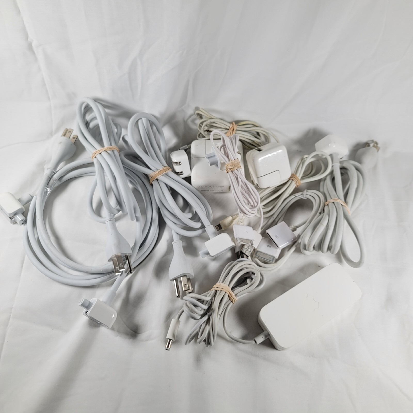 Lot Of Random Assortment Of Apple Adapers, Cords , Wall Plugs