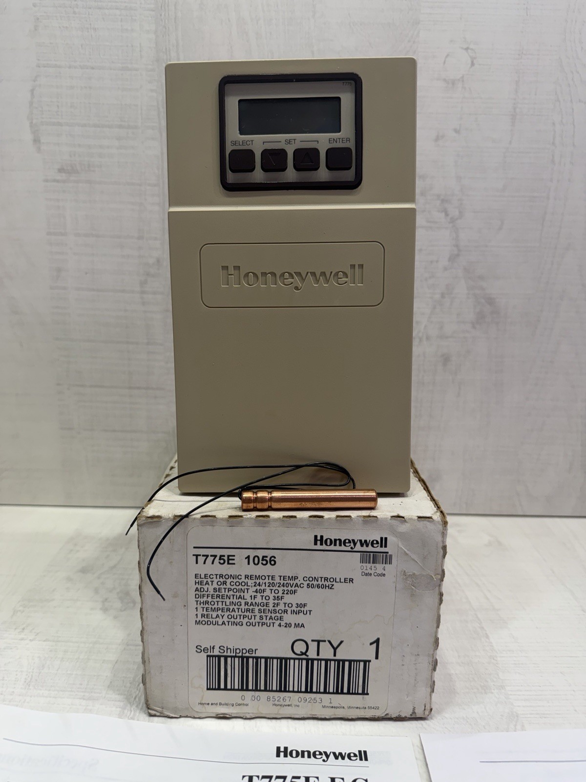 Honeywell T775E 1056 Electric Remote Temp Control 24/120/240 Vac 50/60Hz