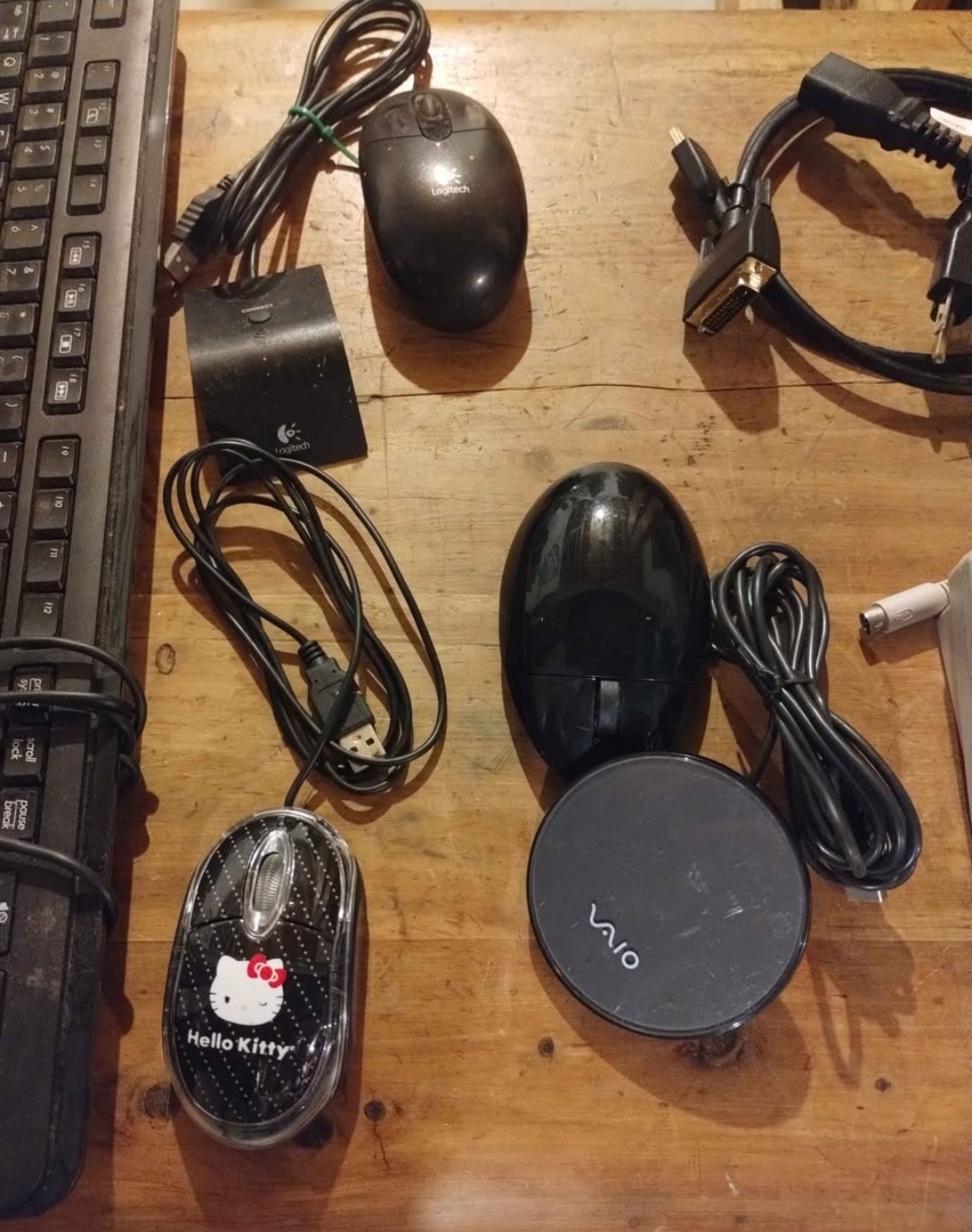 PC Accessory LOT KEYBOARDS, MOUSE, TRACK PAD, CABLES, CORDS, ADAPTERS