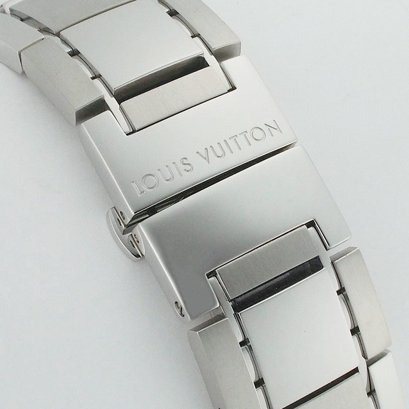 LOUIS VUITTON Watch Speedy Q2121 Chronograph Damier Bracelet Ice Blue Dial SS