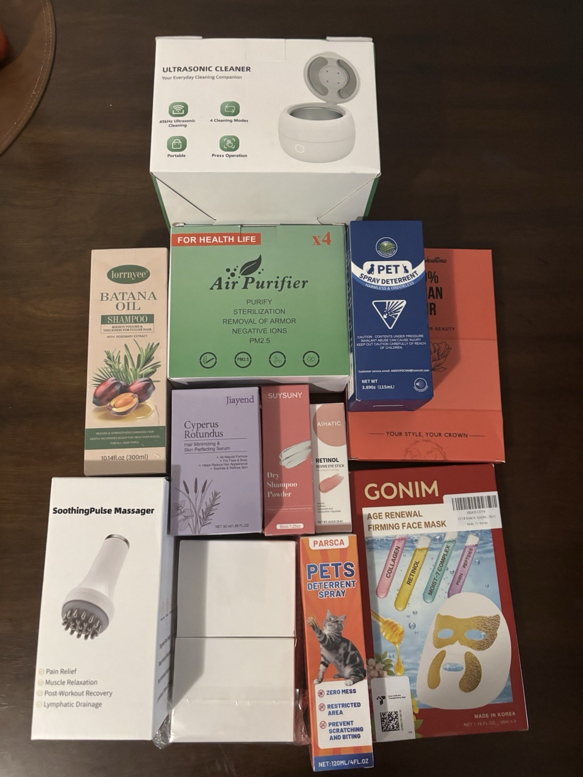 Mixed Lot: Air Purifier, Ultra Sonic Cleaner, Soothing Pulse Massager and more!!