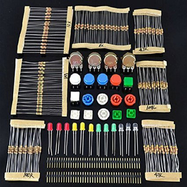Electronic Starter Kit Switches, LEDs, Resistors, Potentiometers for Arduino US