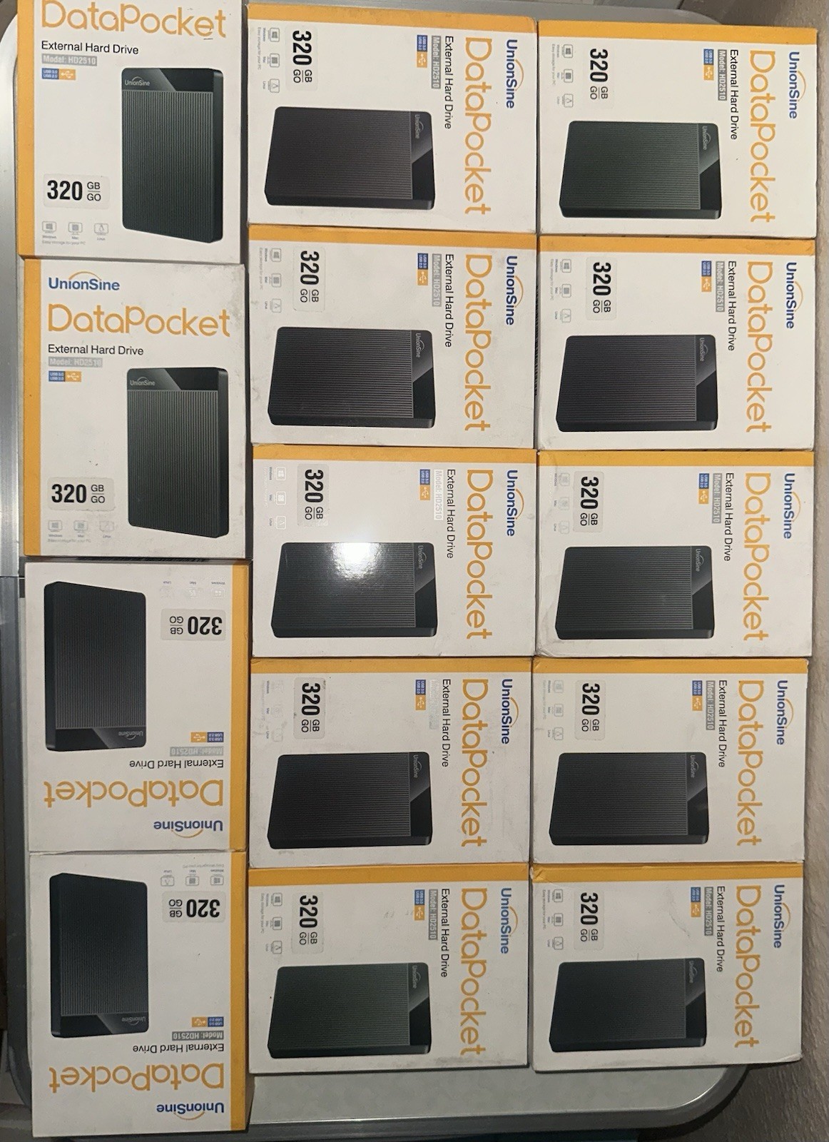 14pc WHOLESALE LOT UnionSine 325GB USB 3.0 HDD Portable External Hard Driv