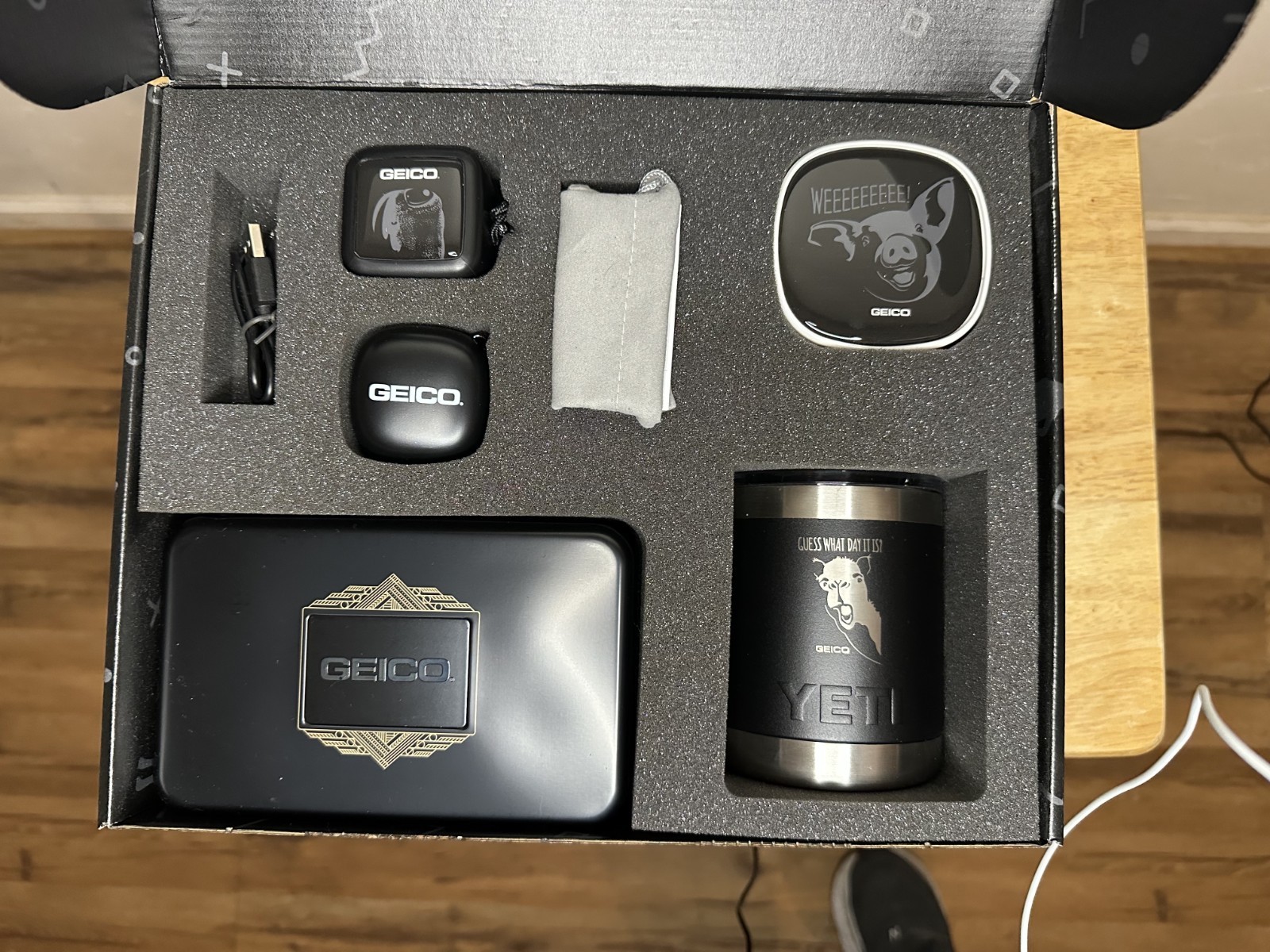 GEICO “Guess What’s Inside” Promo Box w/Yeti, Bluetooth Speaker + More