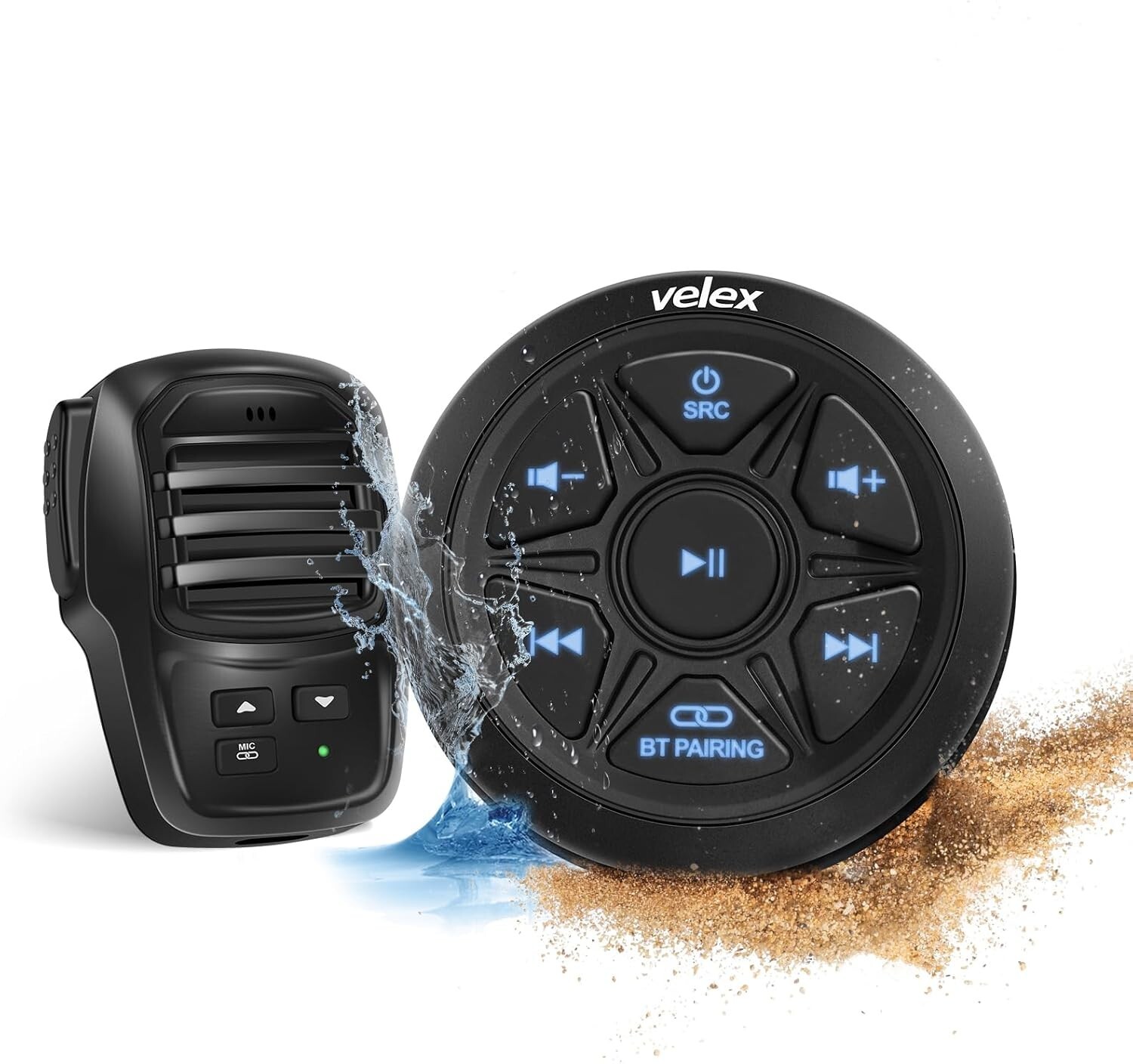 Velex Waterproof Bluetooth Marine Audio Receiver Wireless 2 Channel