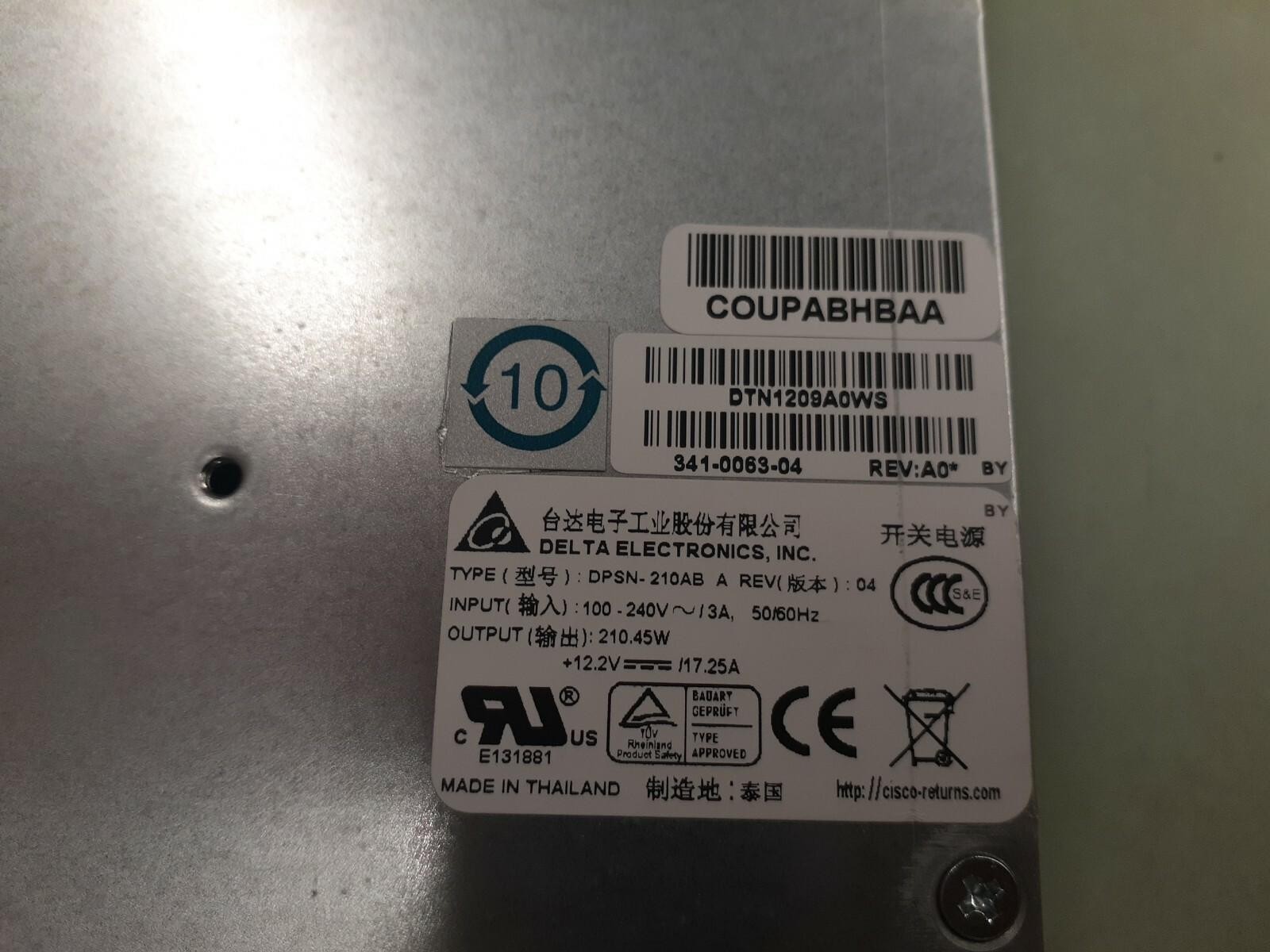 Power Supply Delta DPSN-210AB A REV: 04 341-0063-04