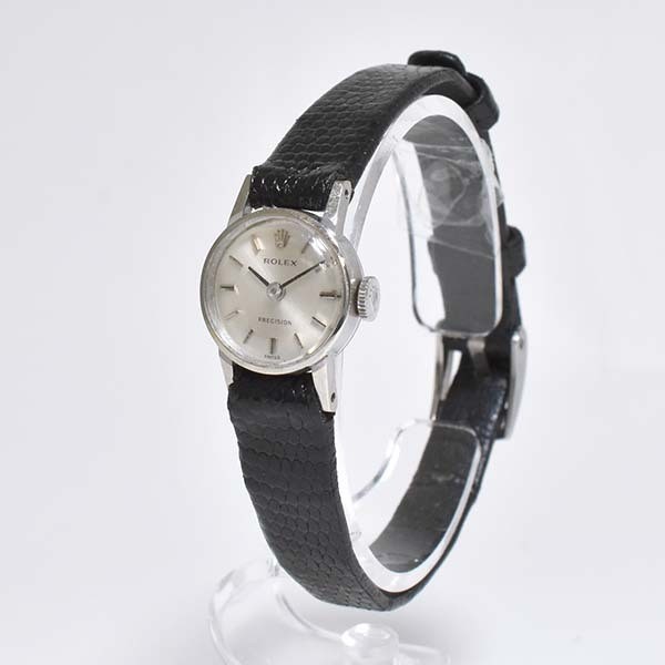Rolex Watch Precision 2148 18K White Gold K18WG Leather Manual Winding Women’s