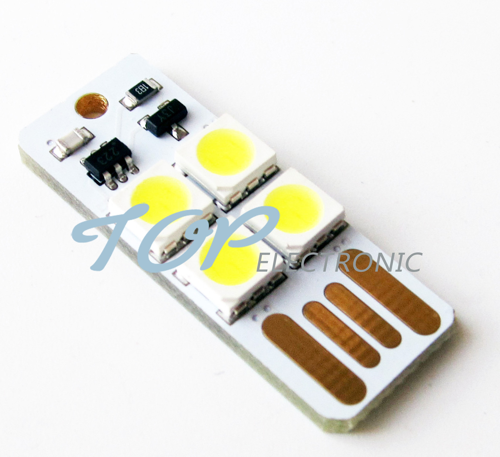 2Pcs Bulb Card Lamp Keychain White Pocket Mini USB Touch switch 4LED Night Light