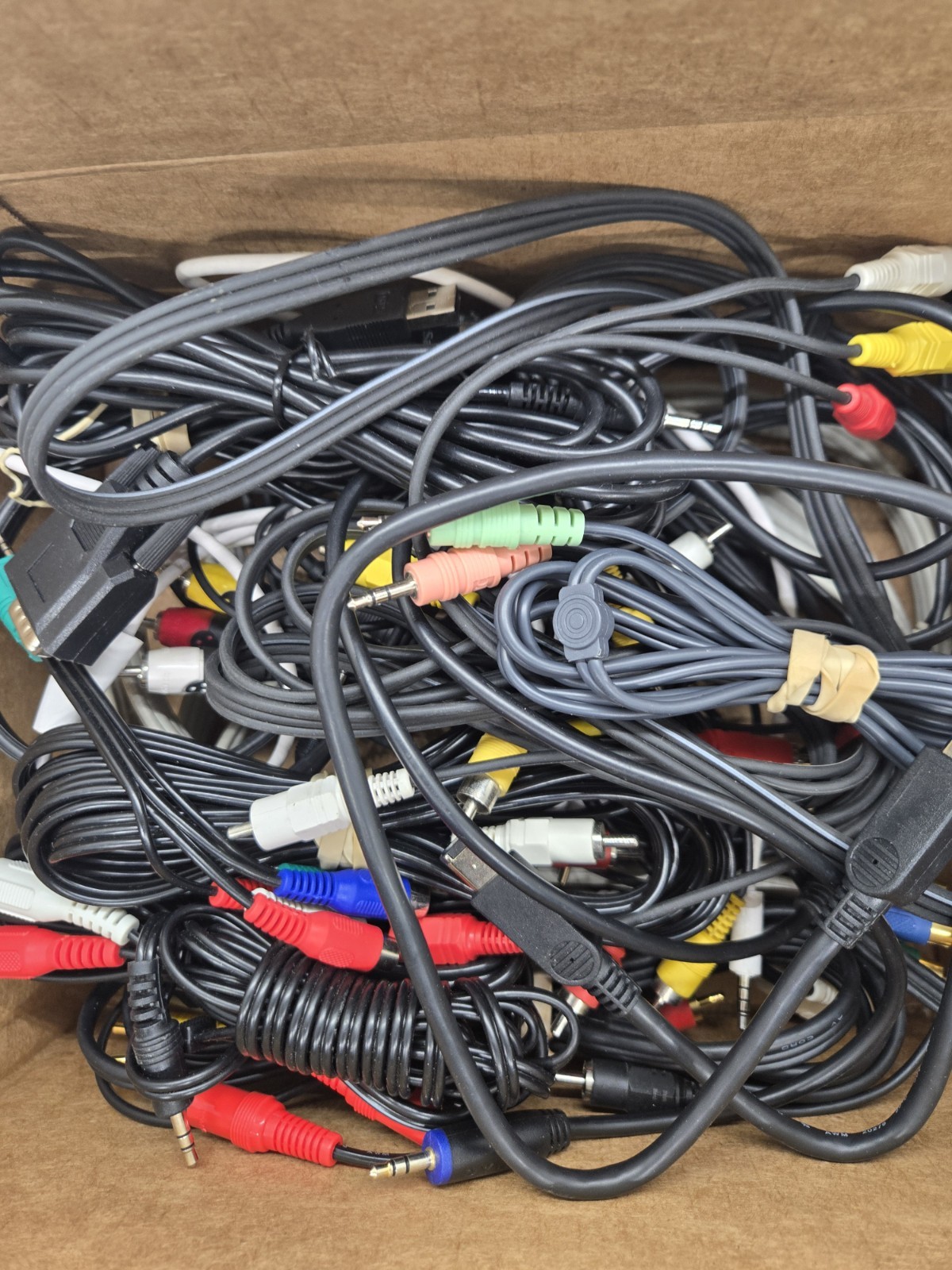 Box of Random Cords Cables