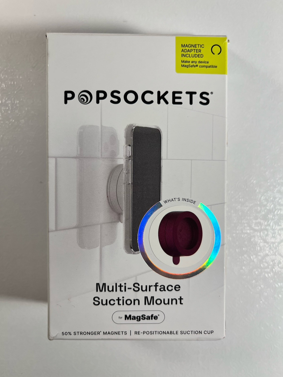 PopSockets Multi-Surface Suction Phone Mount, Detachable Surface Mount
