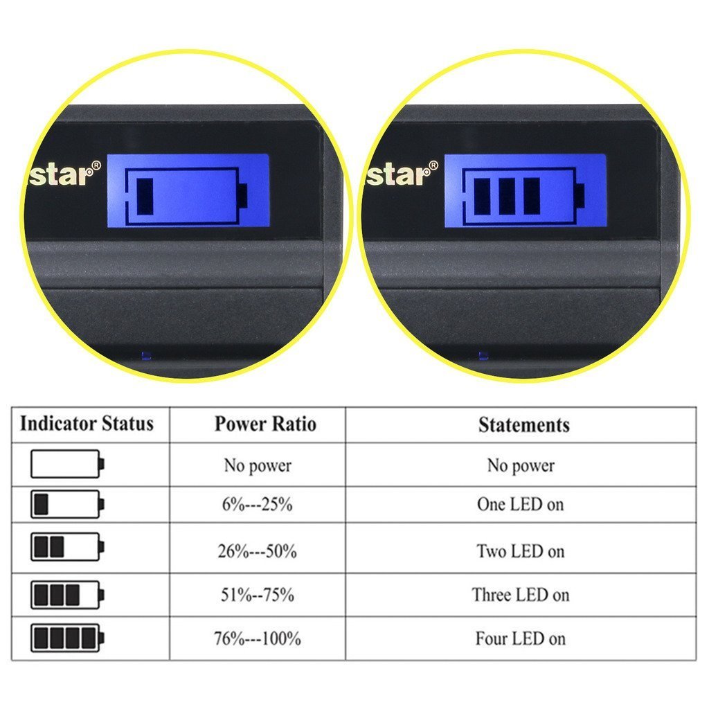 LPE6 Battery & SLIM LCD Charger for Canon EOS 5DS, 5DS R,5D Mark II,5D Mark III