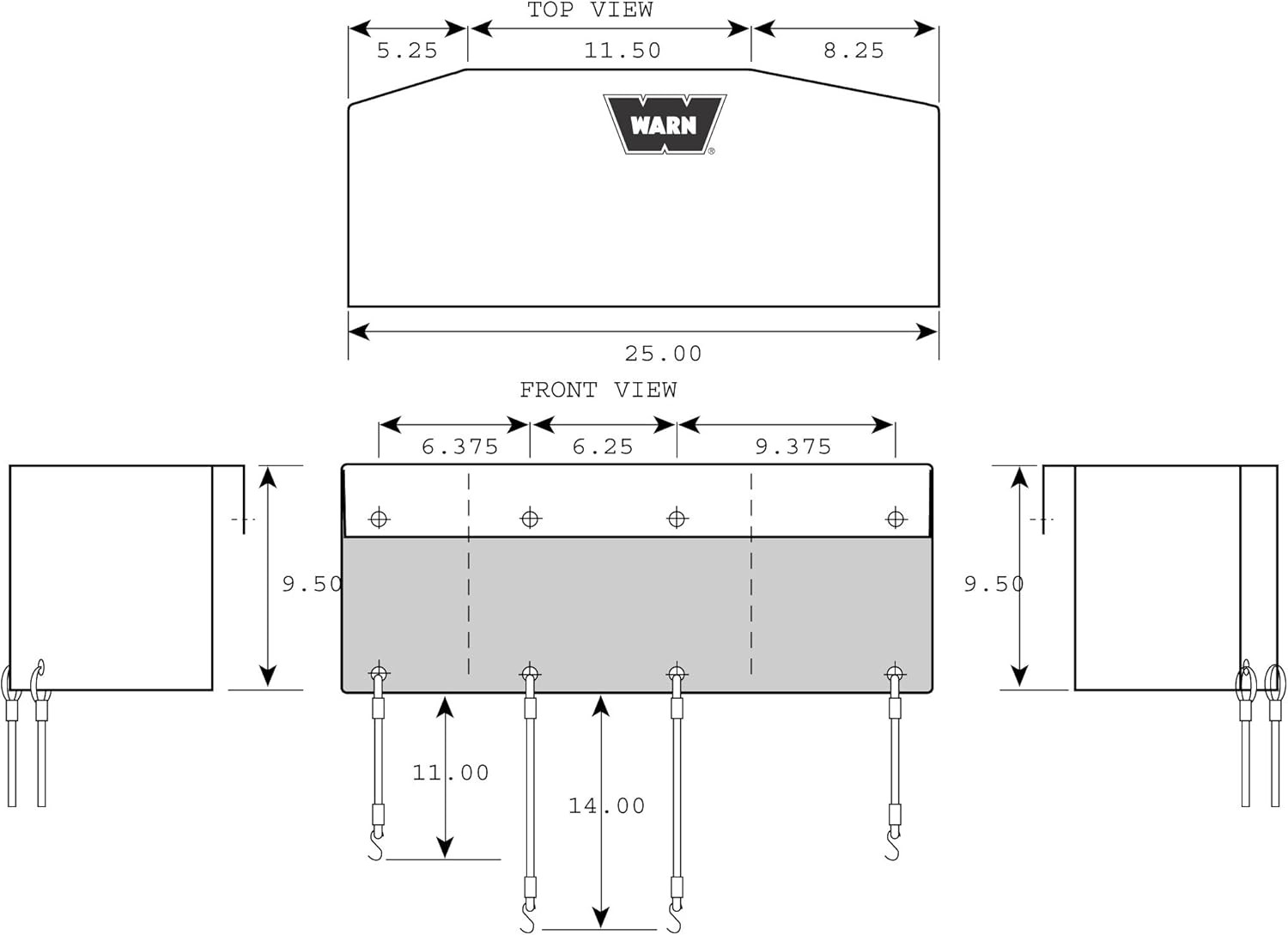 15639 Soft Winch Cover with Bungee Cord Fasteners for 16.5Ti, M15000, and M12000