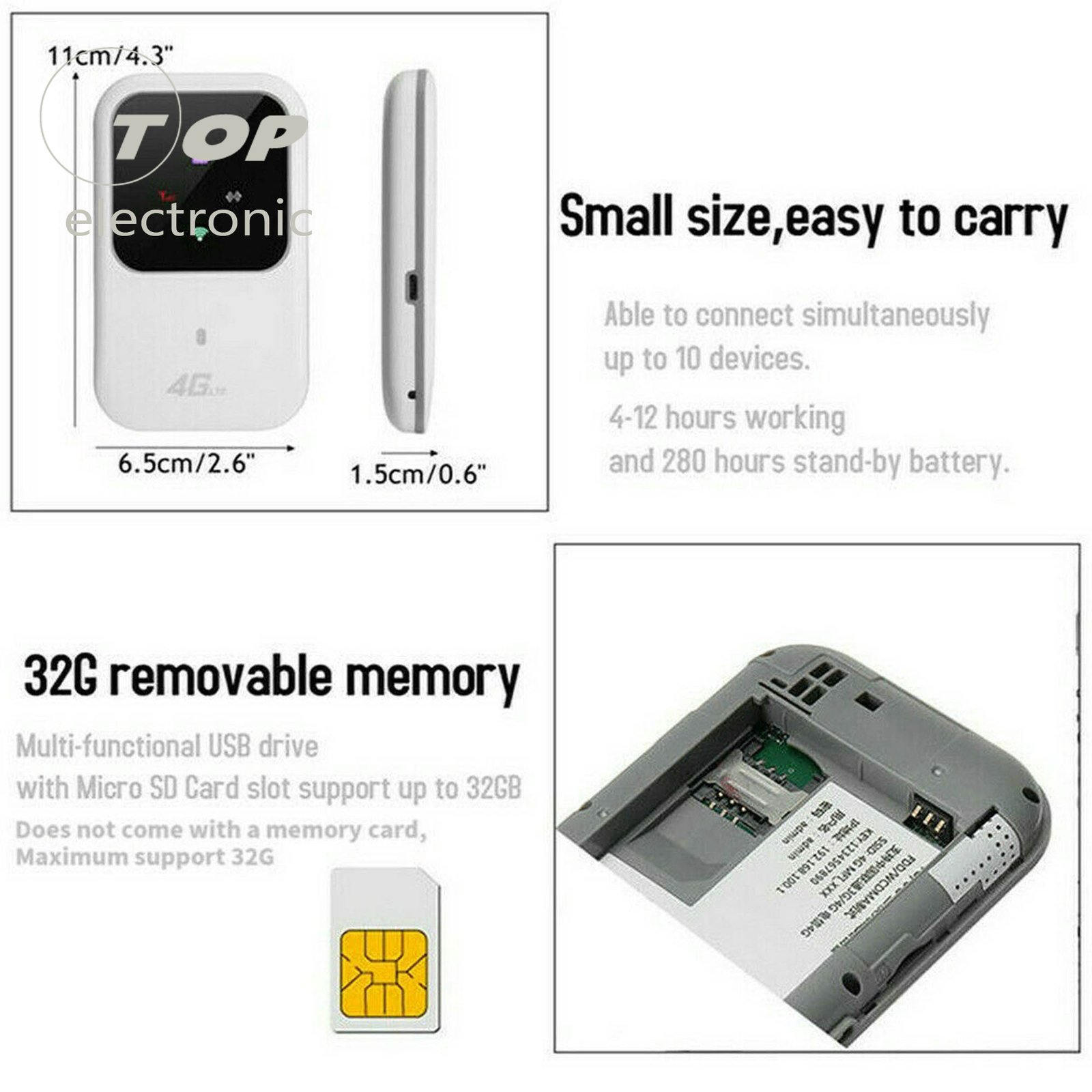 Unlocked 4G-LTE Mobile Broadband WiFi Wireless Router Portable MiFi Hotspot New