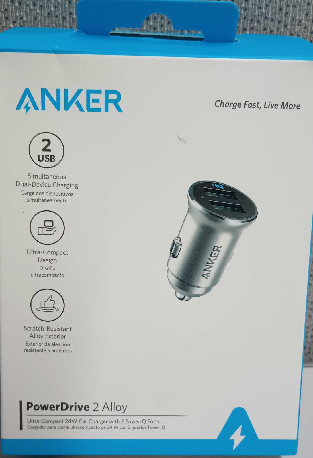 Anker 2-Port PowerDrive 24W Car Charger – Silver