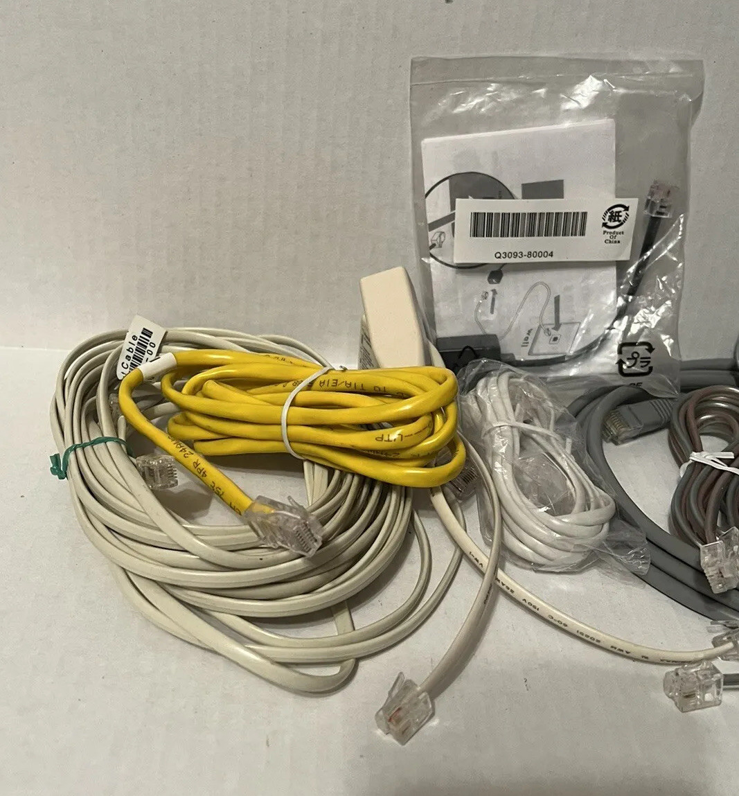 Miscellaneous Cables and Cords–Ethernet, co-axial, phone. See photos.