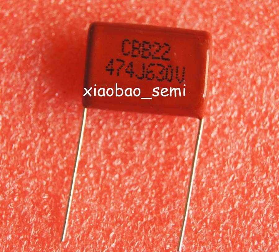 50PCS CBB Metallized Film Capacitor 0.47uF 474J 630V P=20MM