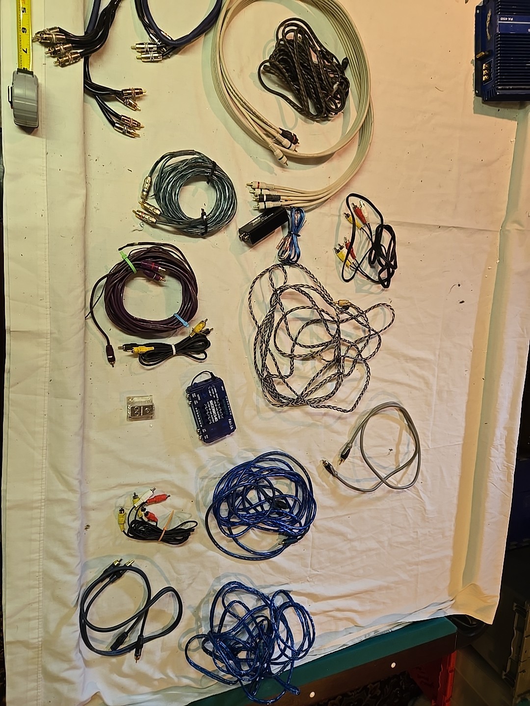 Large Lot Of Audio/Video Cables Scosche Fosgate Monster Python Etc See Pics