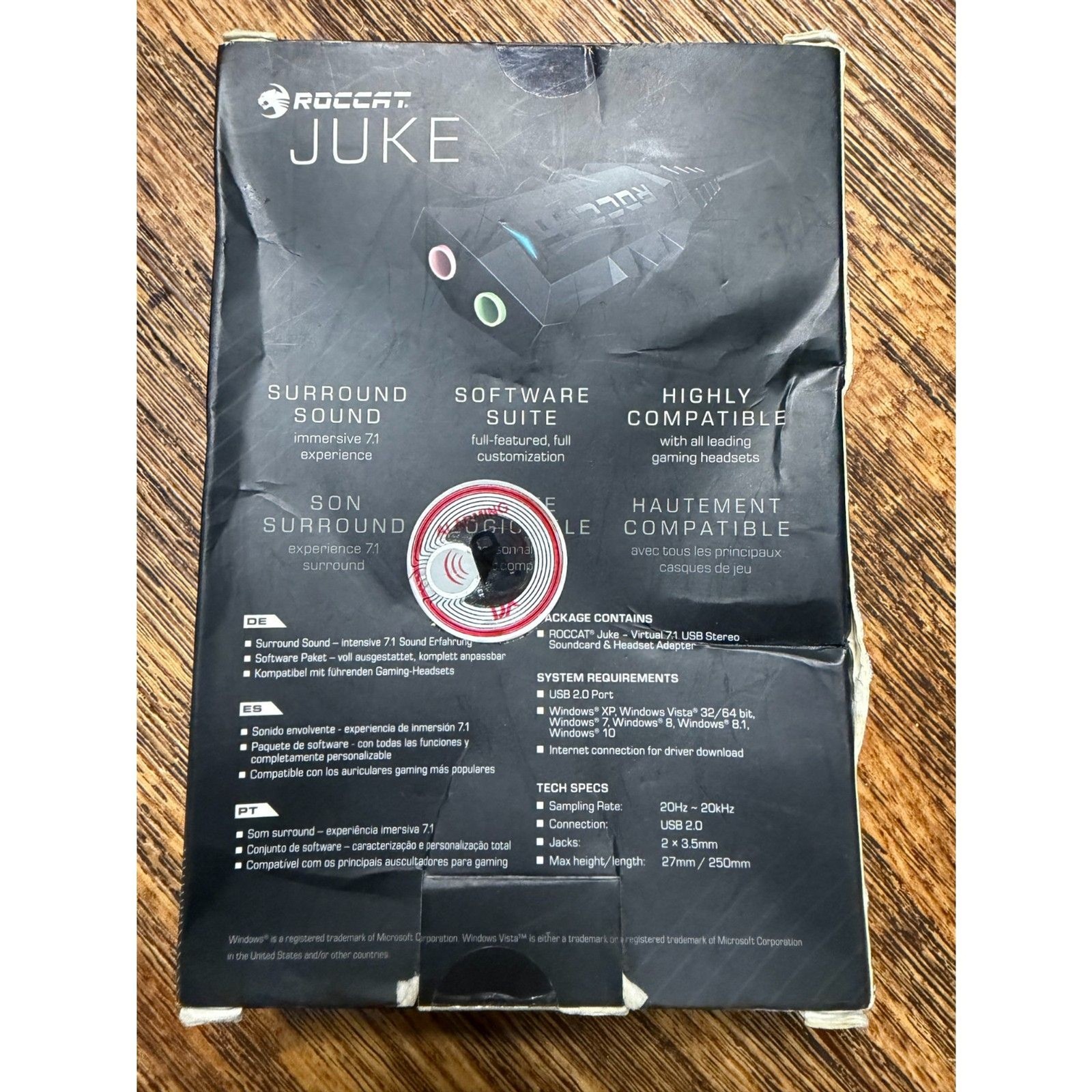 ROCCAT Juke Virtual 7.1 USB Stereo Sound Card Adapter for Gaming Headsets