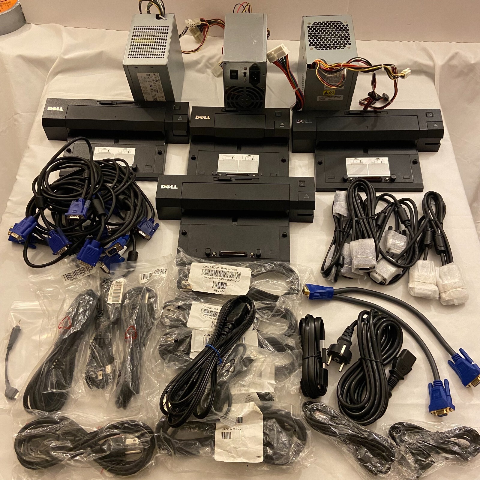 Assorted Mixed Electronics Parts & Large Amount of Cables Office Liq.