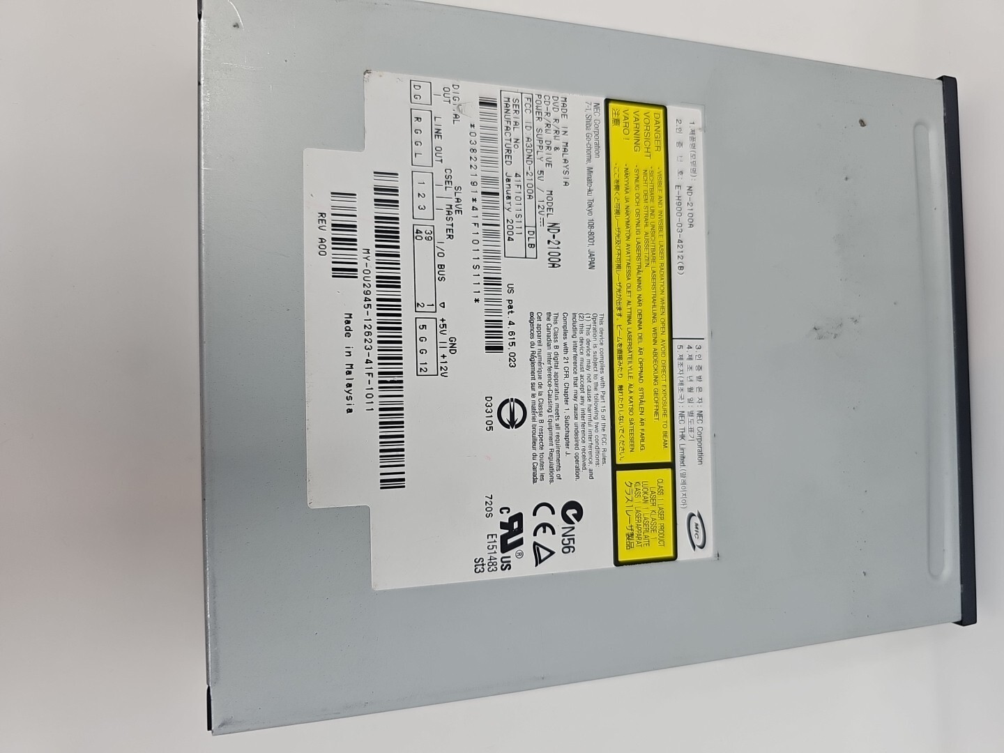 NEC ND-2100A DVDRW Disk Drive Black IDE – Not Tested