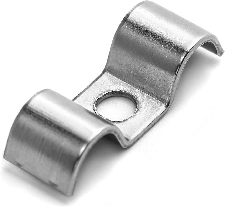 Stainless Steel Double Line Clamp 12 Pack 3/8 Fuel Lines Clips with Mounting S