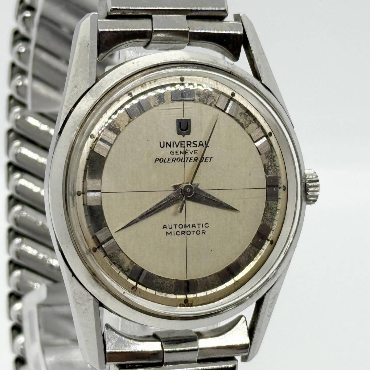Universal Genève Watch Polerouter 20355/4 Silver Automatic Men’s No Working Aut