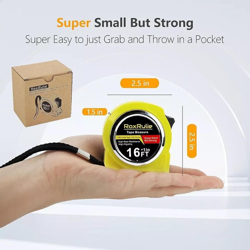 Tape Measure with Fractions 1/8, Measuring Tape Retractable 16 Ft, Easy Read …