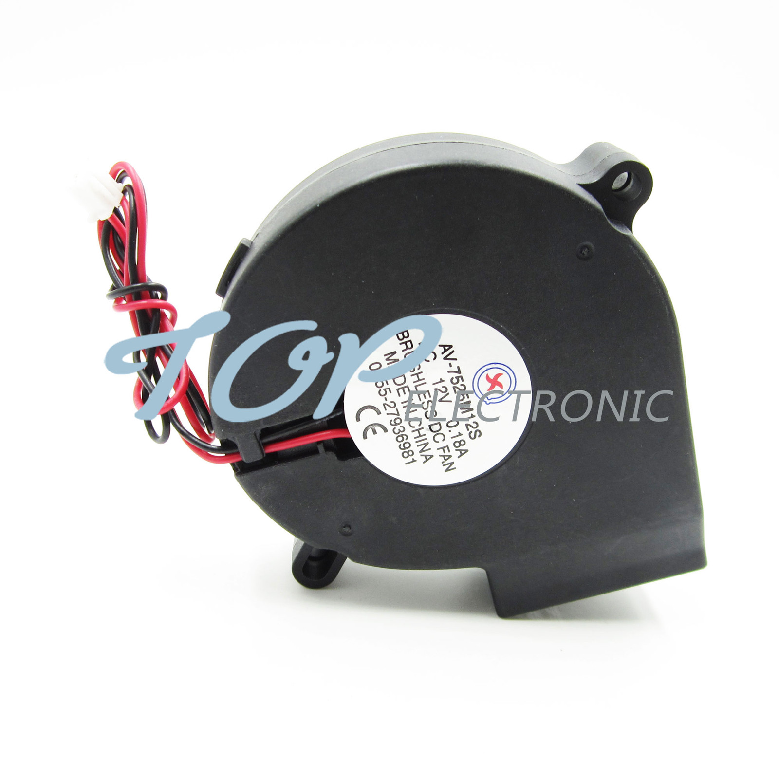 Brushless Blower Cooling Fan Sleeve-Bearing 7525S DC12V 0.18A 75x33mm 75mm