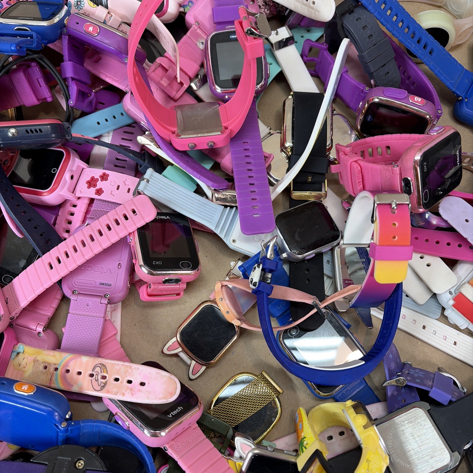 Lot of 200 Kids Smart Watches Assorted Lot vTech, Accutime, iTech, UNTESTED