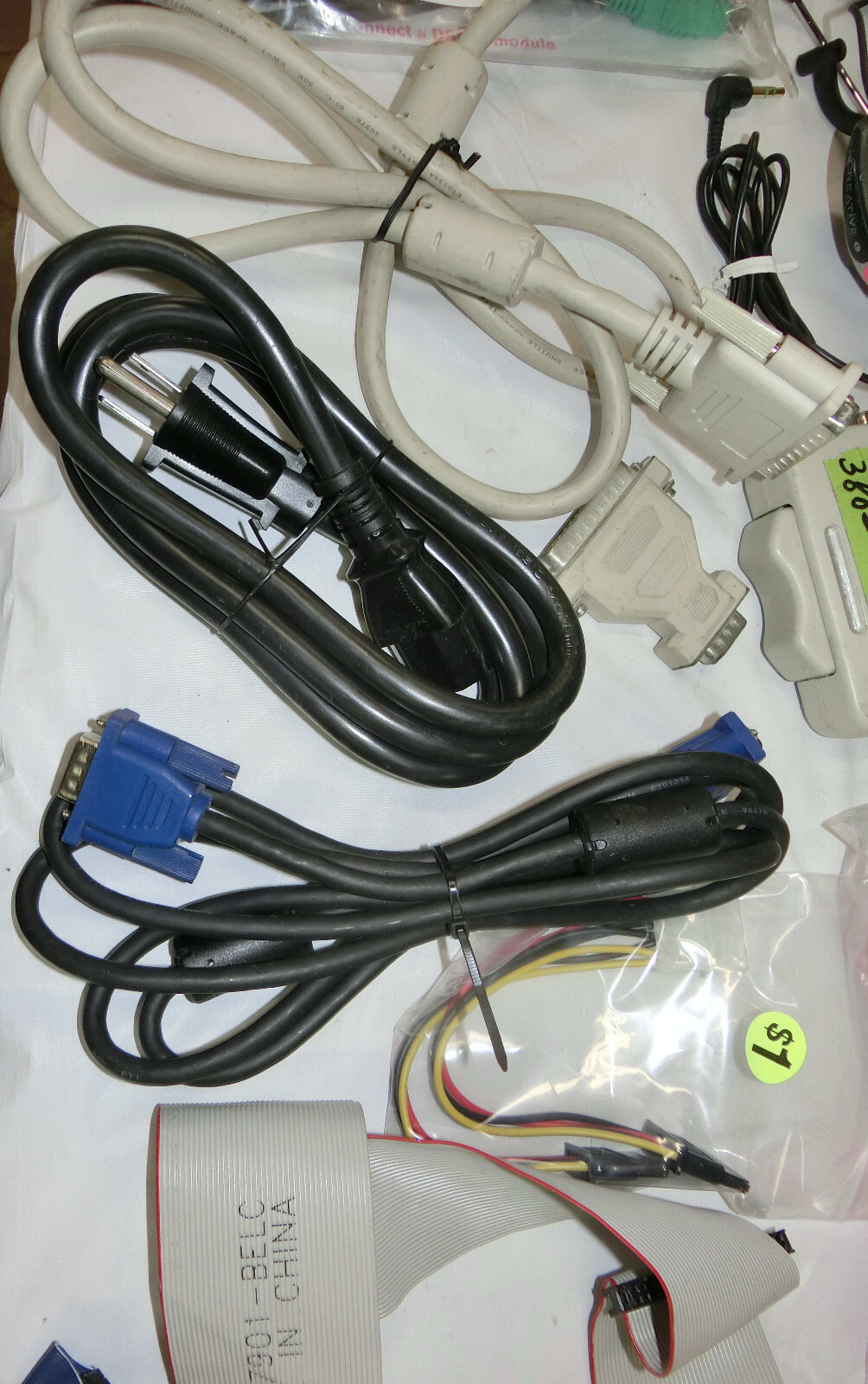 Pile of Cables of Many Types: Computer, Video, Audio, Network, Serial, USB, More