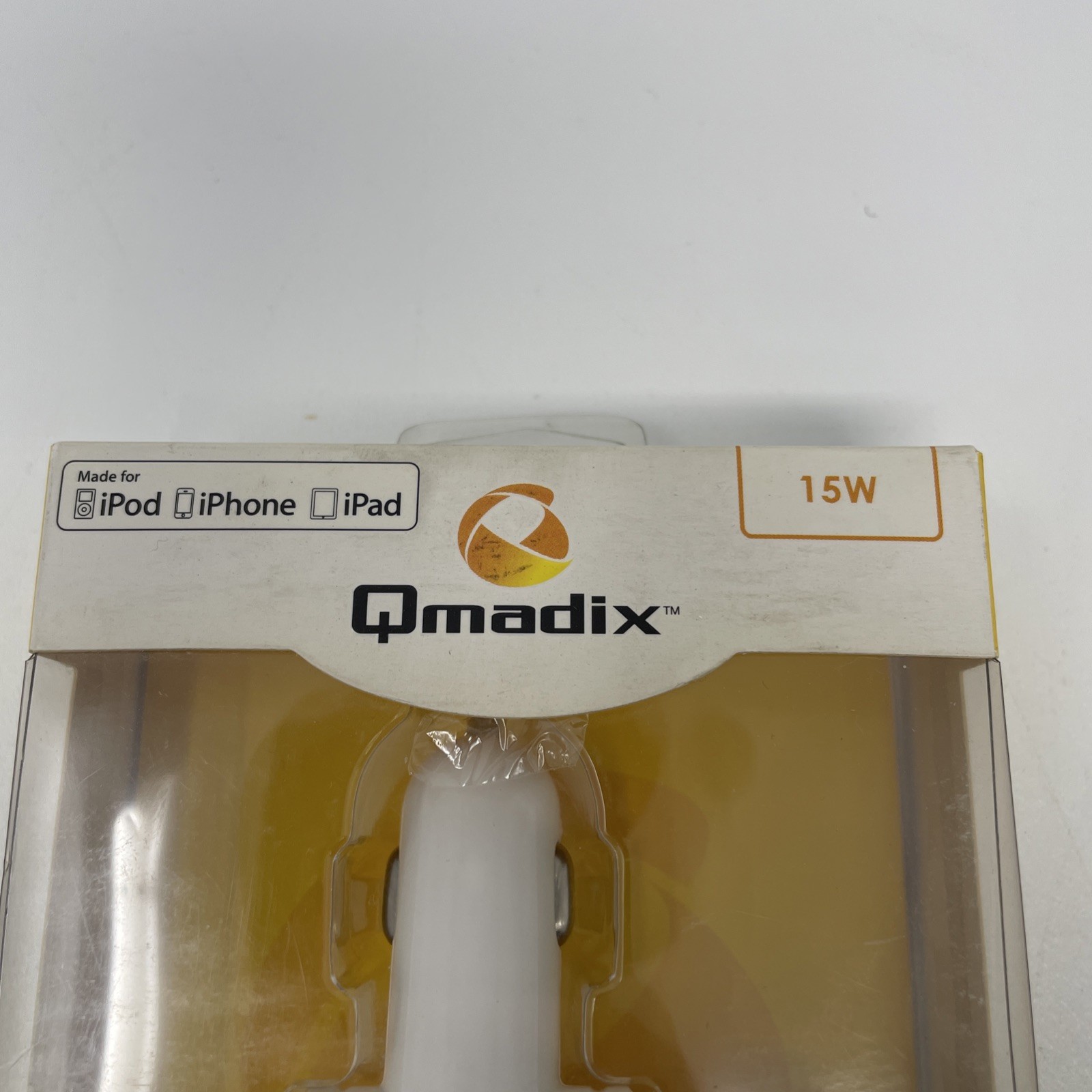 Qmadix iPod Charger Vehicle Power with USB Port – White