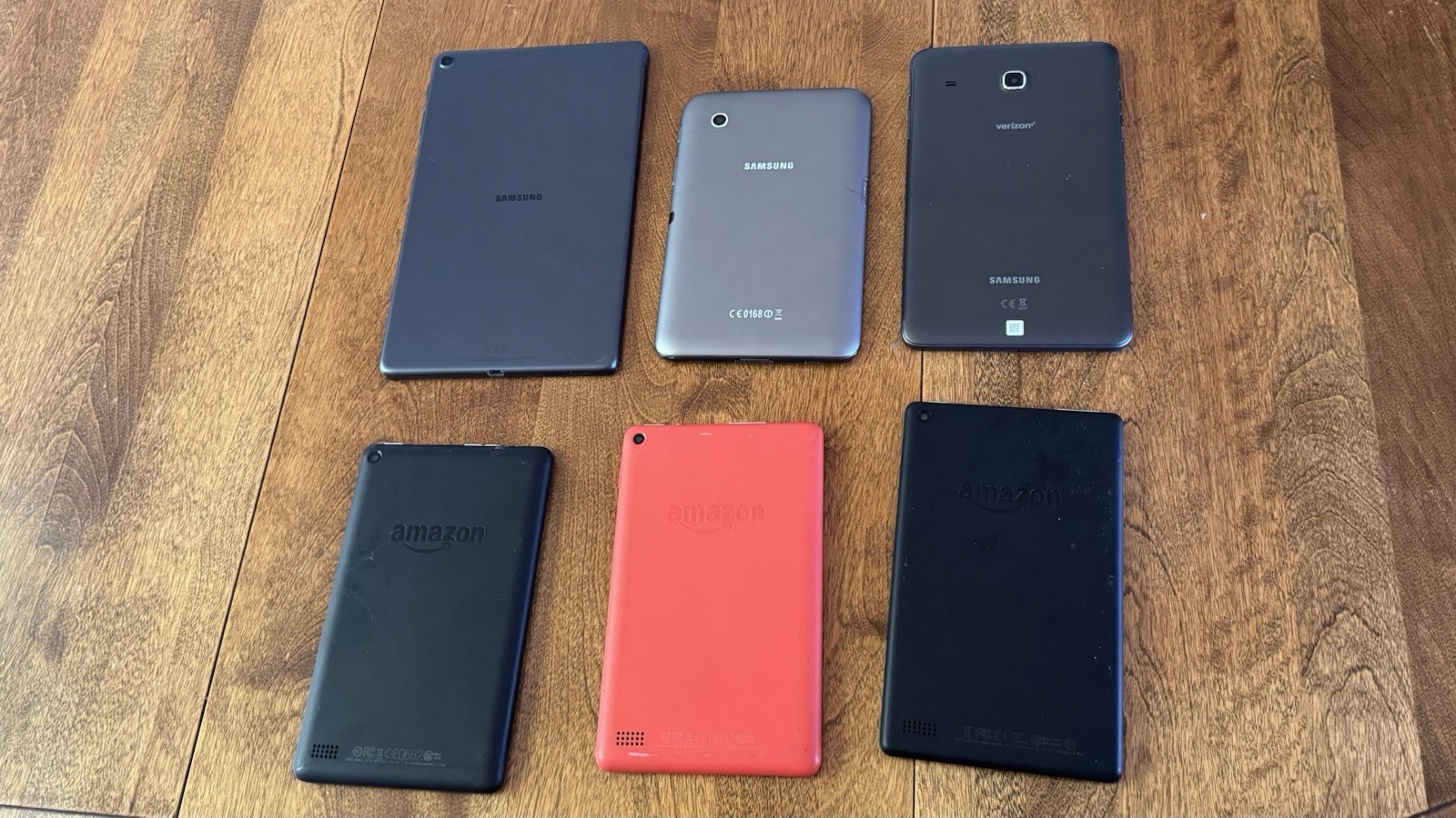Samsung & Amazon Fire Tablet Lot of 6, Mixed Models & Colors