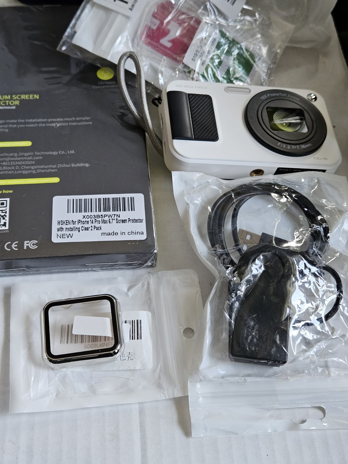 ​16pc Mixed Tech Lot – Unitek Adapter, iPhone Cases, Smart Lock, Parts