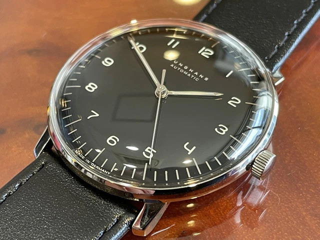 Junghans Automatic 38mm Watch Max Bill 027 3400 00 black men leather